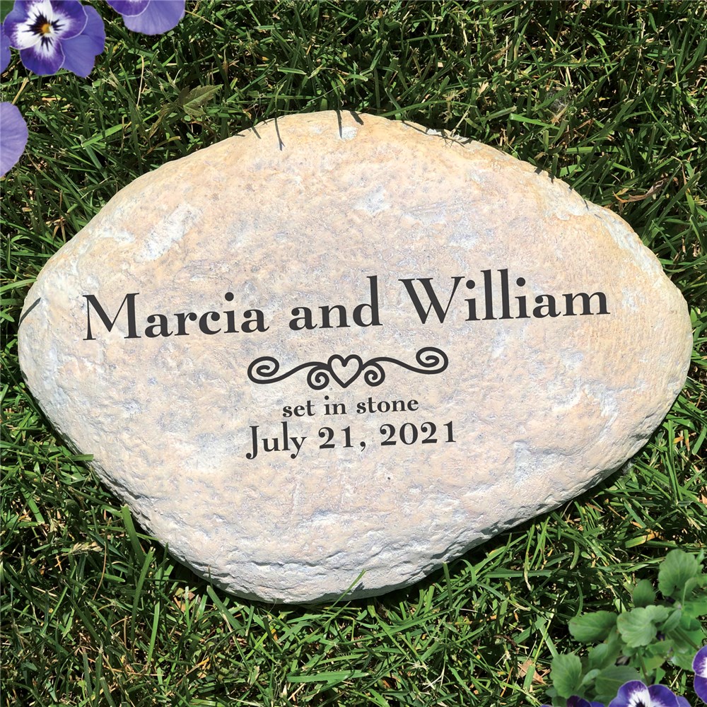 Engraved Marriage Garden Stone | Personalized Wedding Gift