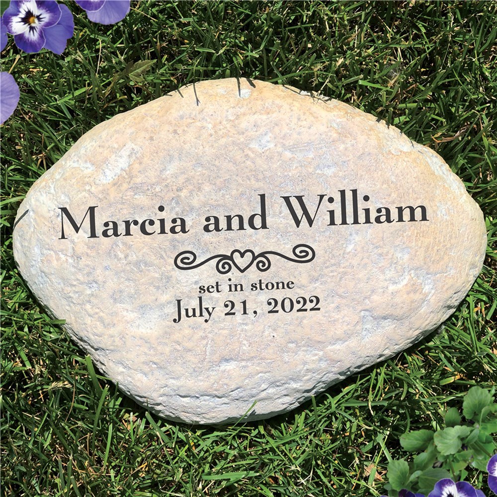 Engraved Marriage Garden Stone | Personalized Wedding Gift