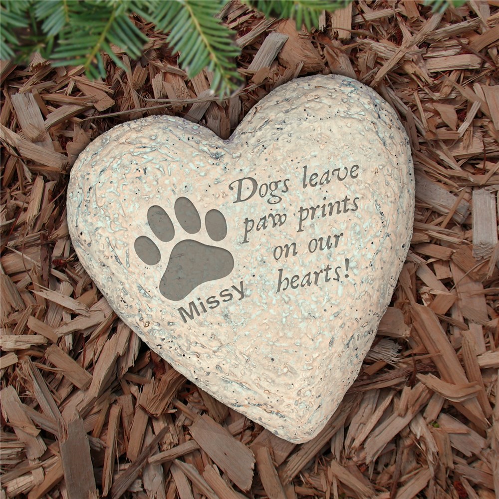 Dogs leave PawPrints on Our Hearts Garden Stone GiftsForYouNow