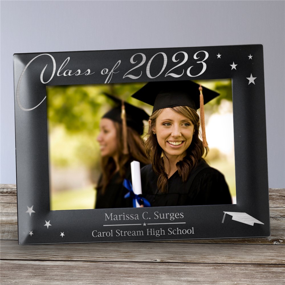 Engraved Black Graduation Picture Frame | Personalized Graduation Gifts