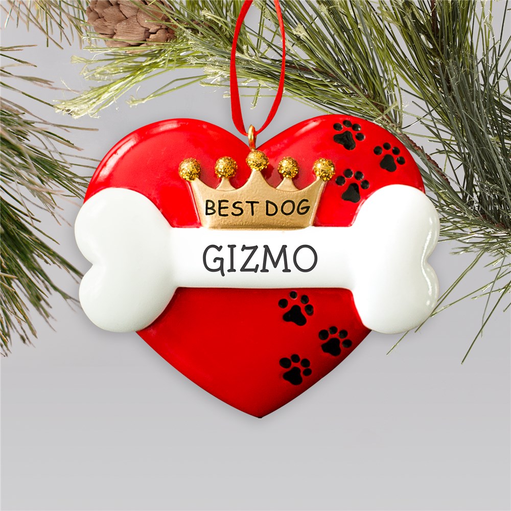 Engraved Best Dog Ornament | Personalized Dog Ornaments