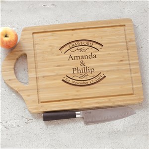 Engraved Established In Bamboo Cheese Carving Board | Personalized Wedding Gifts for Couple