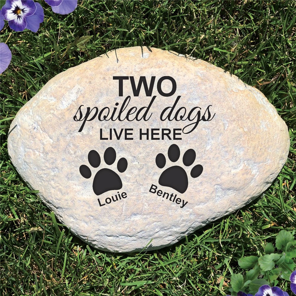 Engraved Spoiled Dog Garden Stone | Personalized Stones