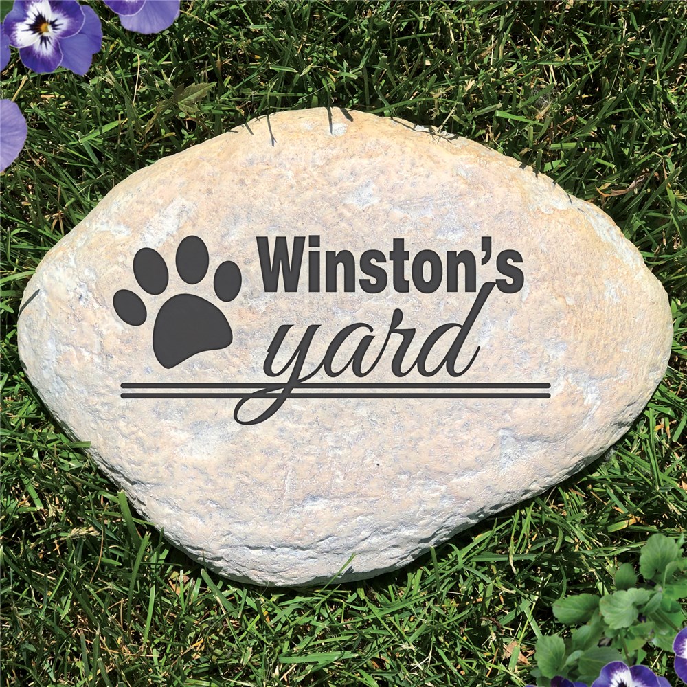 Engraved Dog's Yard Garden Stone | Personalized Stones