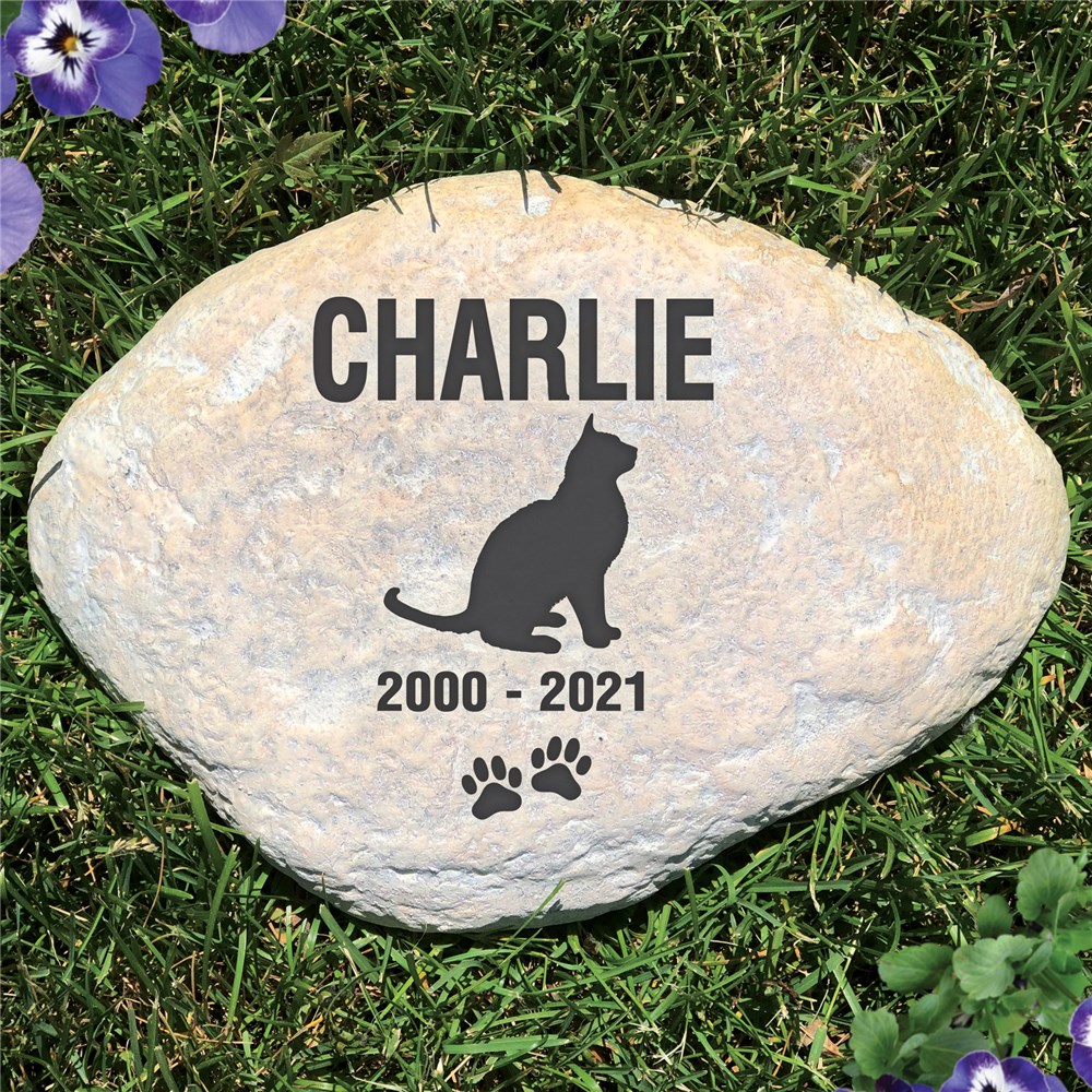 Personalized Engraved Cat Memorial Garden Stone GiftsForYouNow