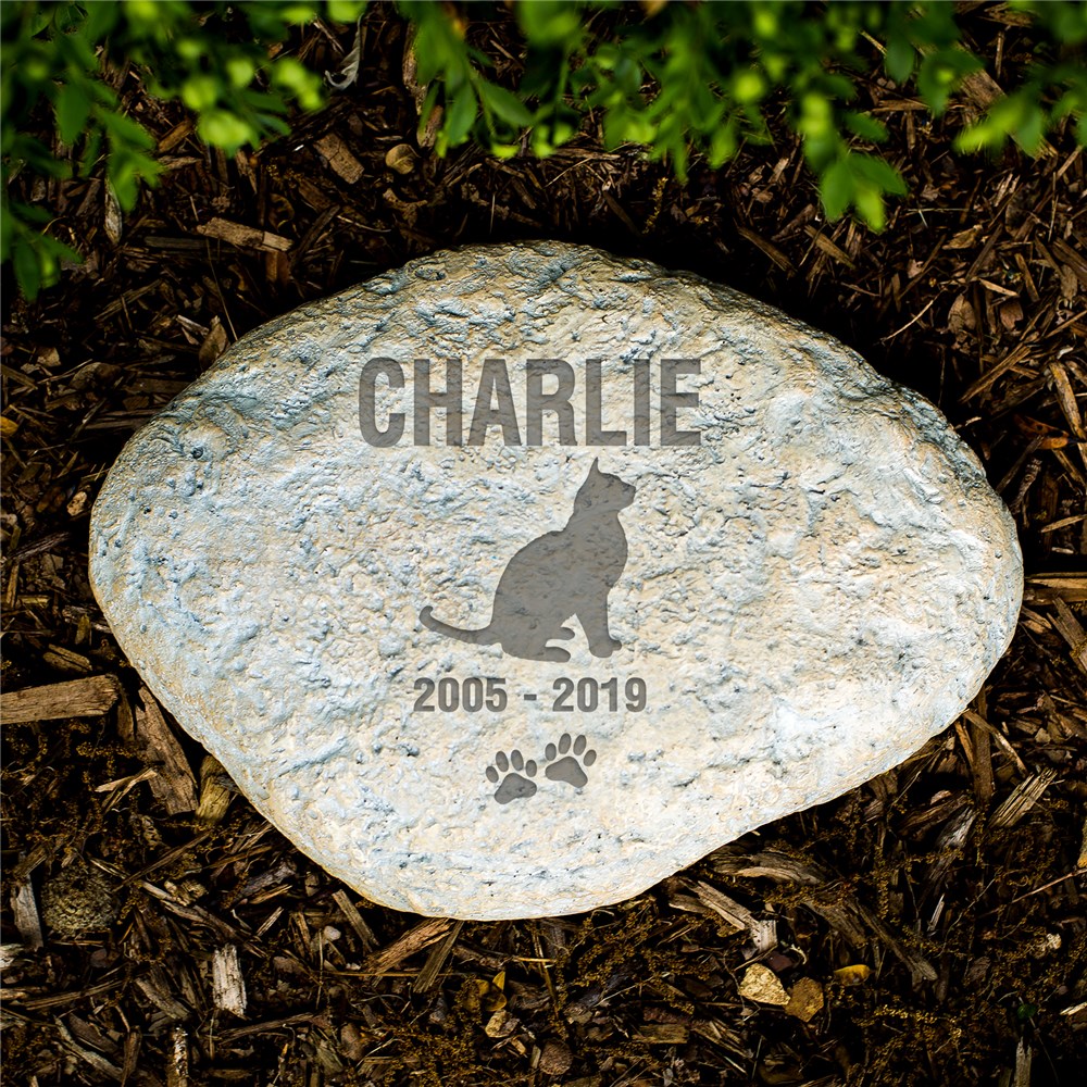 Personalized Engraved Cat Memorial Garden Stone GiftsForYouNow