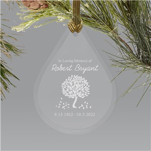 Personalized In Loving Memory Ornament | Tear Drop Glass | Memorial Ornaments