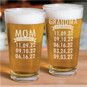 Engraved Mom Established Glass | Personalized Mother's Day Gifts