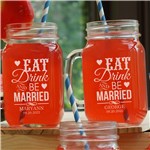 Eat, Drink &amp; Be Married Mason Jar Set L758771