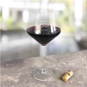 Engraved Bridal Party Red Wine Estate Glass