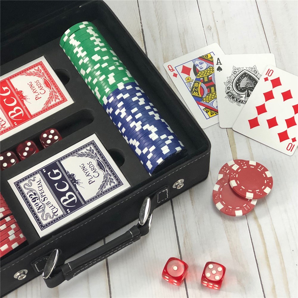 Groomsmen Leather Personalized Poker Set GiftsForYouNow
