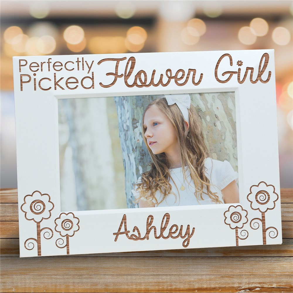 Engraved Flower Girl Picture Frame | Personalized Picture Frames