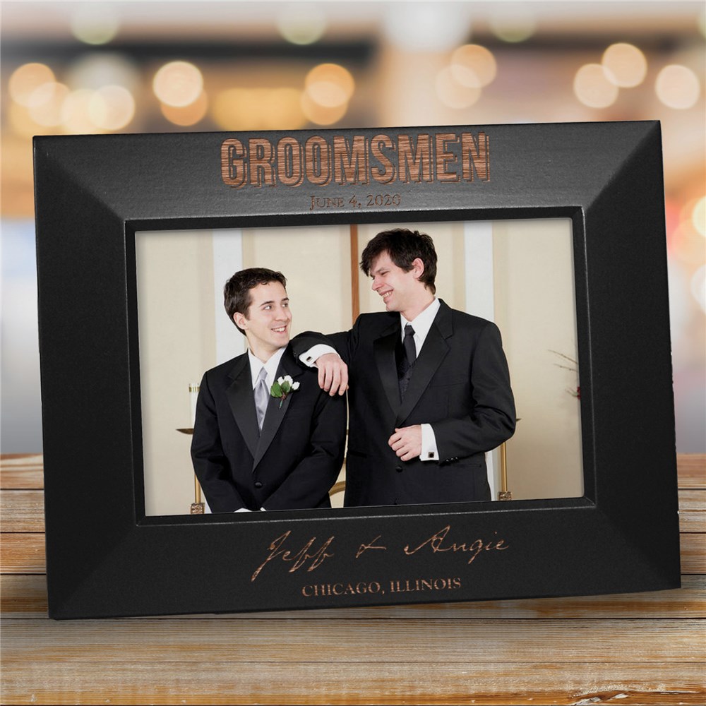 Engraved Bridal Party Black Frame GiftsForYouNow