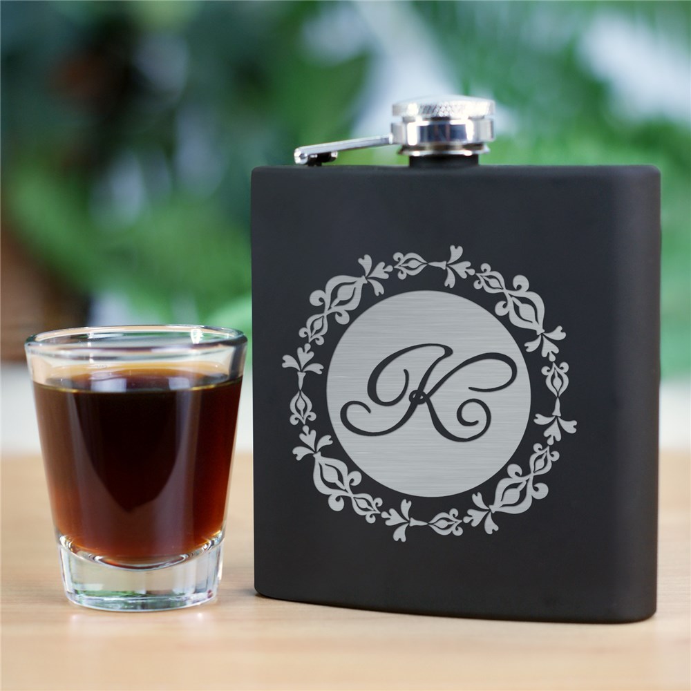 Engraved Initial Steel Flask | Personalized Bridesmaid Gifts