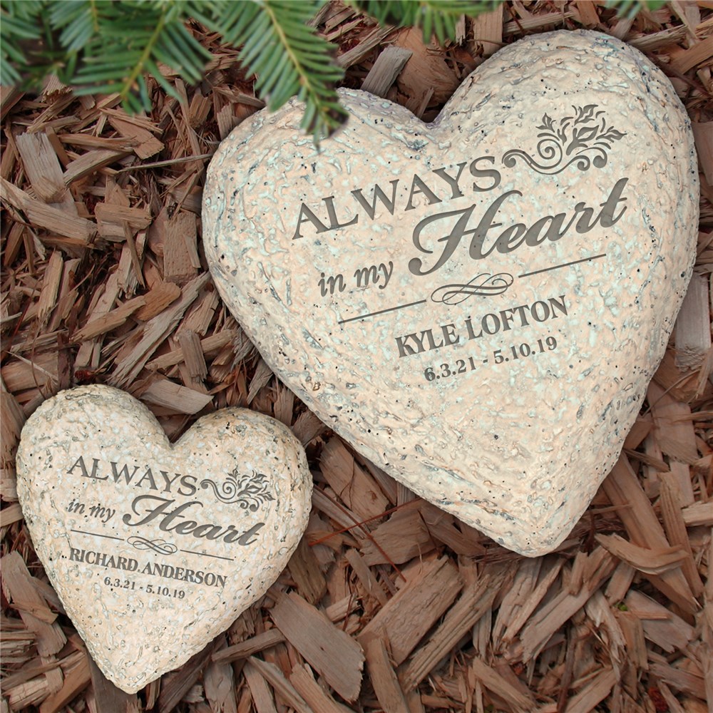 Engraved Heart Memorial Garden Stone GiftsForYouNow