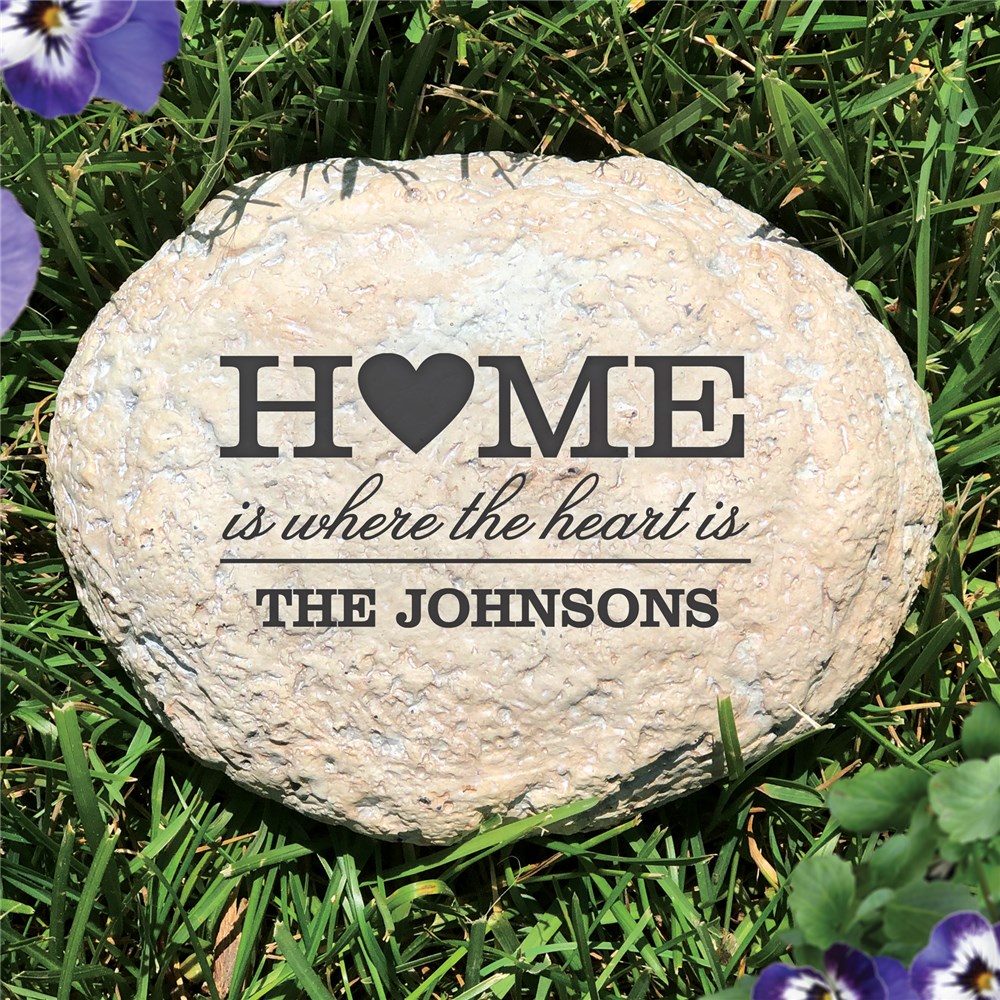 Engraved Family Heart Garden Stone | Personalized Stones