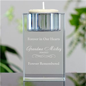 Engraved Memorial Candle Holder | Forever Iin Our Hearts Candle Holder