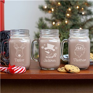 Personalized Christmas Mason Jar | Personalized Christmas Mugs