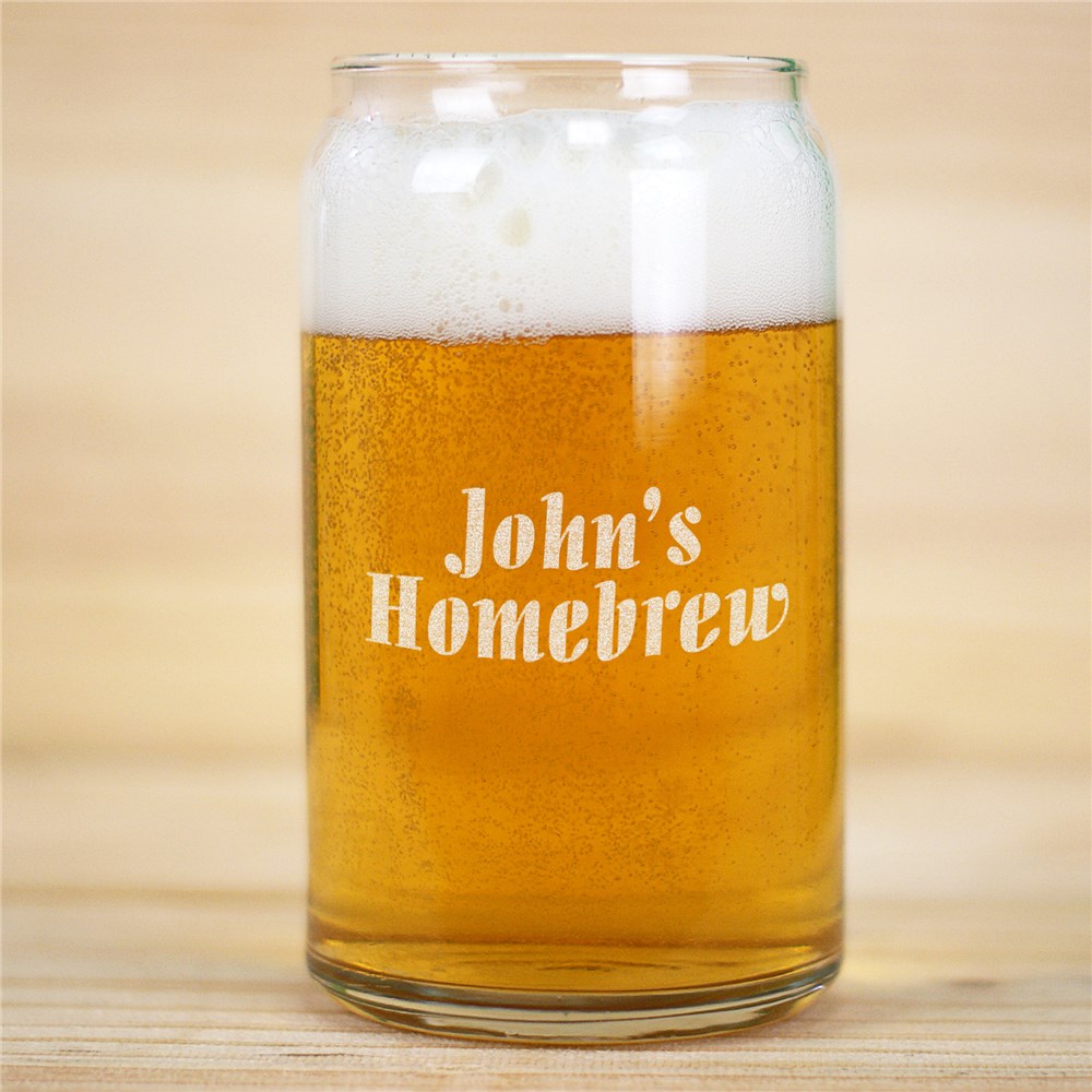 Engraved Any Message Beer Can Glass | Beer Glass For Him