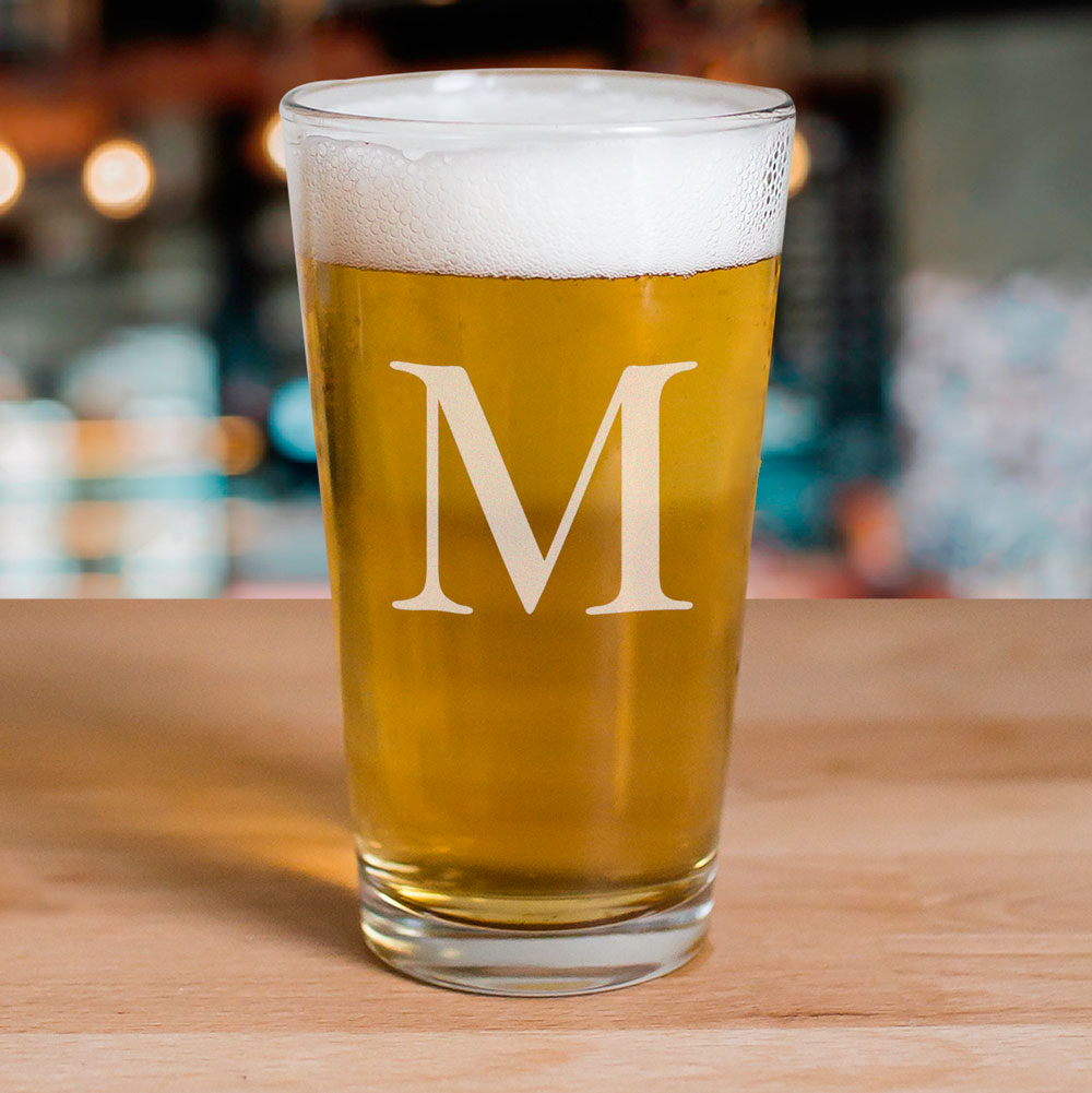 Engraved Initial Beer Glass | Personalized Father's Day Gifts