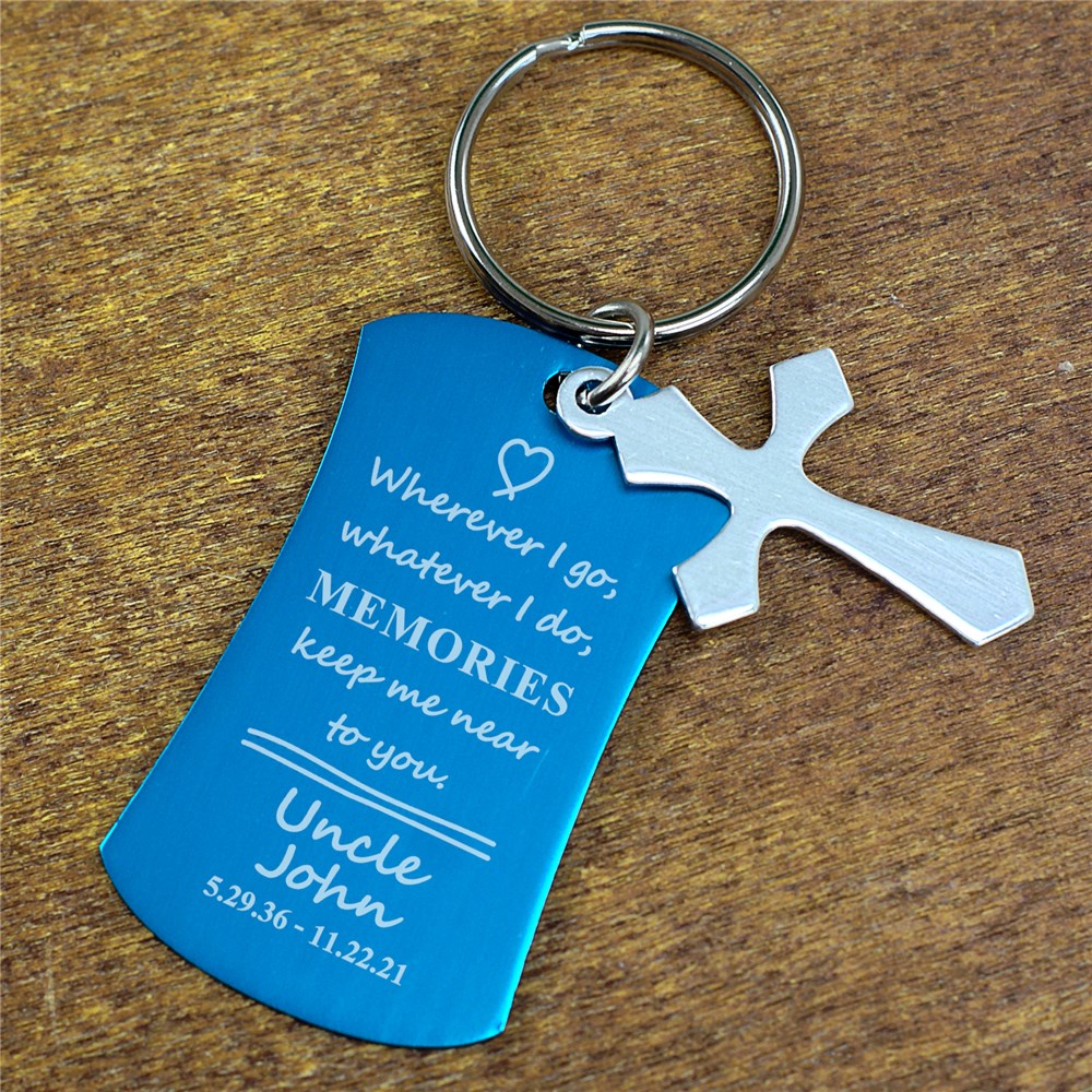 Engraved Memorial Key ChainMemorial Charm Key Ring
