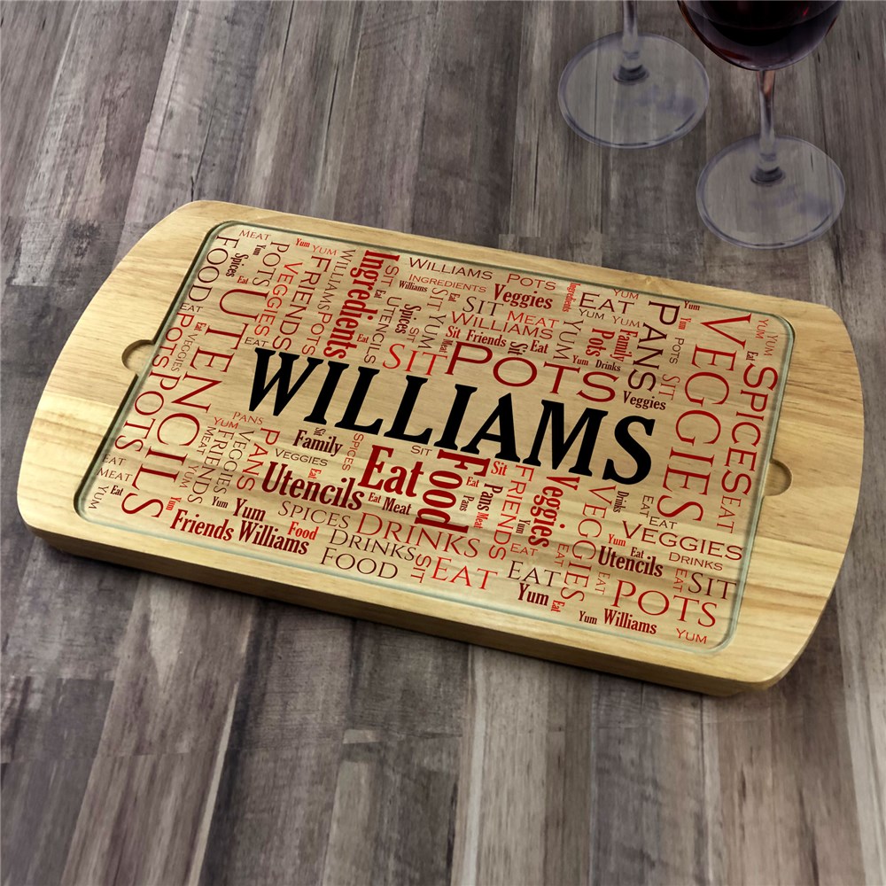 Personalized Family Name Word Art Serving Tray