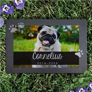 Personalized Pet Photo Memorial Rectangle Slate Stone L9353459
