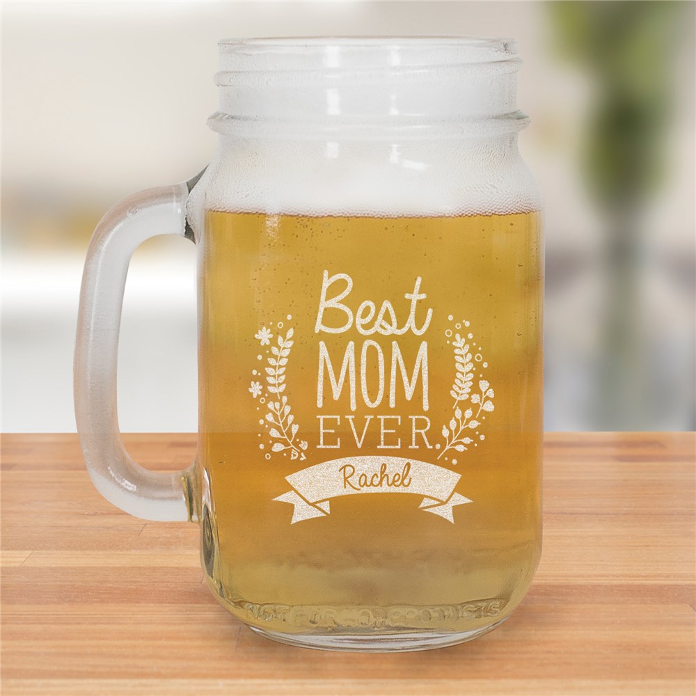 Engraved Best Mom Mason Jar | Mother's Day Gifts