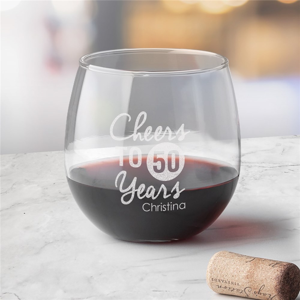 Engraved Birthday Stemless Red Wine Glass L9429345