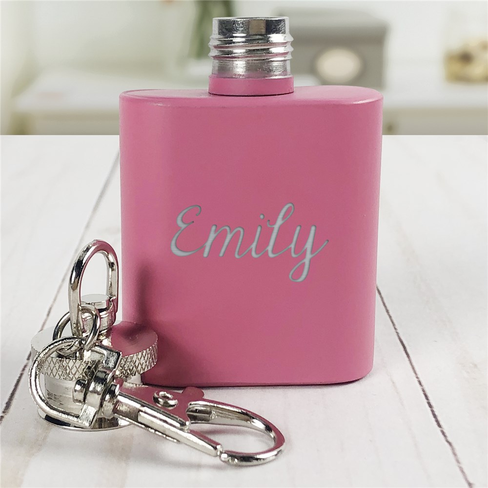Any Name Engraved Mini Flask Key Chain| Personalized Groomsmen Flasks