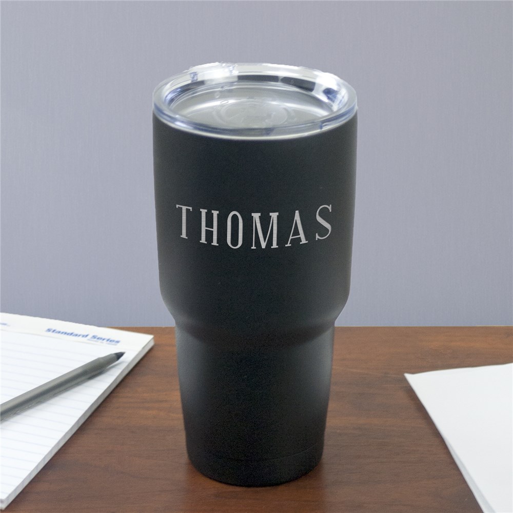 Engraved Any Name Matte Black Tumbler | Personalized Travel Mugs