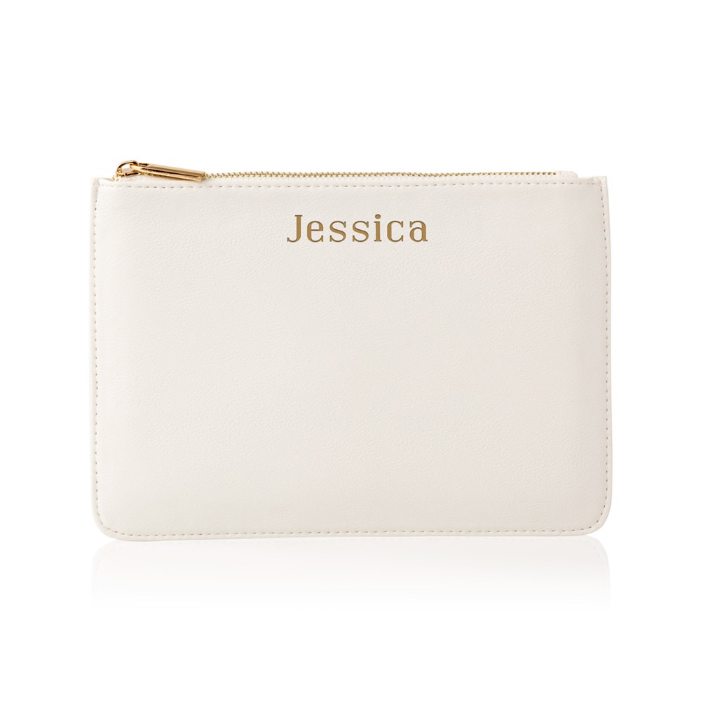 Engraved Any Name Vegan Leather Clutch L9440366