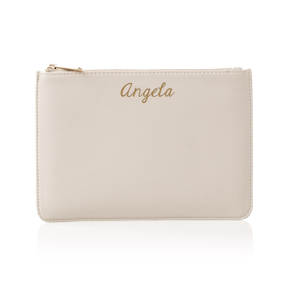 Engraved Any Name Vegan Leather Clutch L9440366