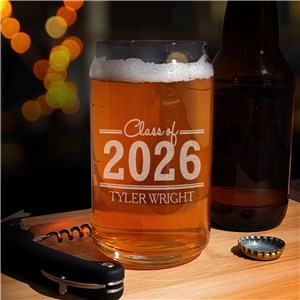 Personalized Graduation Beer Can Glass | Graduate Gifts