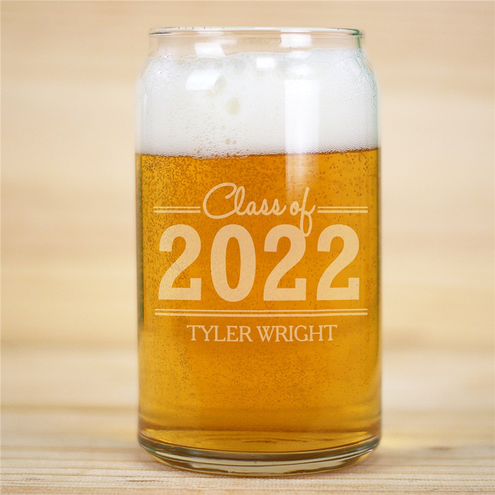 Personalized Graduation Beer Can Glass | Graduate Gifts