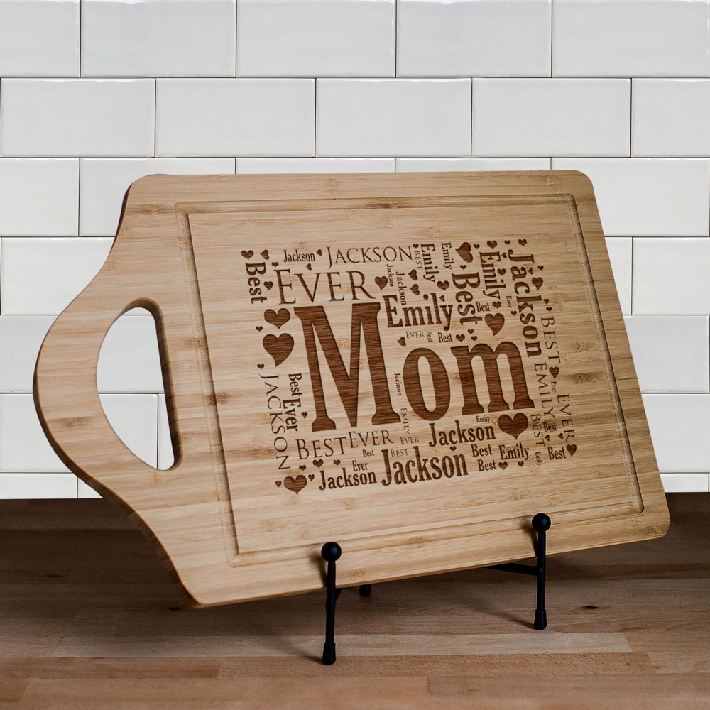 Engraved Established In Bamboo Cheese Carving Board | Personalized Gifts for Mom