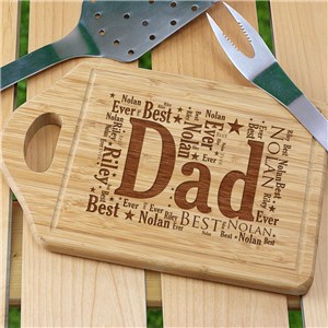 Engraved Dad Word-Art Cutting Board | BBQ Gifts for Dad
