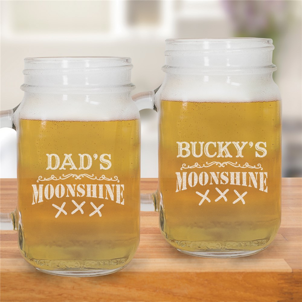 Moonshine Engraved Mason Jar | Father's Day Gifts
