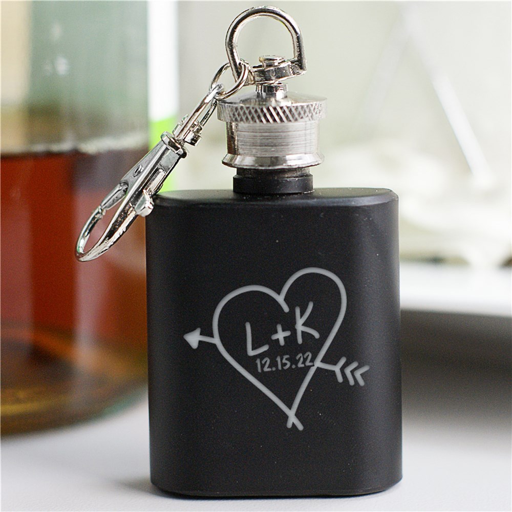 Engraved Couples Mini Flask Favors L9512125