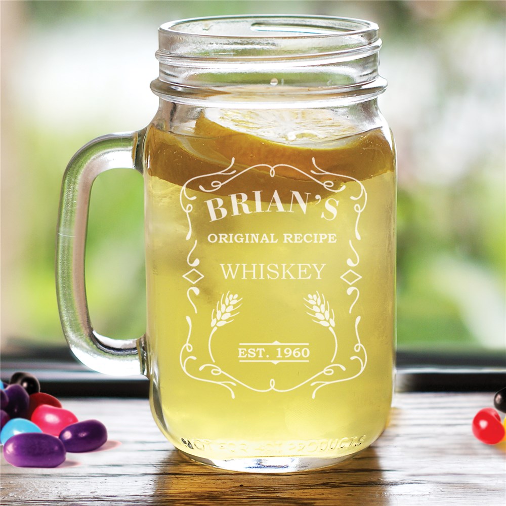 Engraved Whiskey Mason Jar Set GiftsForYouNow