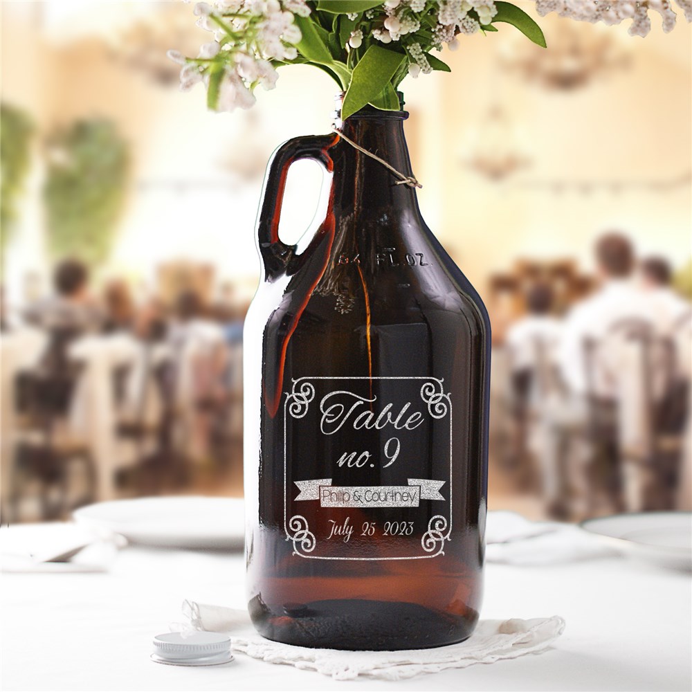 Wedding Table Number Growler | Personalized Growlers
