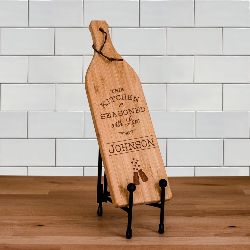 Seasoned With Love Wine Bottle Cutting Board | Personalized Cutting Boards