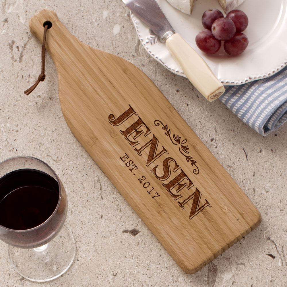 Any Name Engraved Wine Bottle Cutting Board L966328X