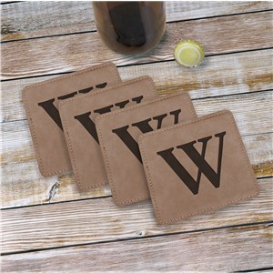 Single Initial Engraved Coasters | Personalized Bar Gifts