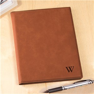 Engraved Single Initial Rawhide Portfolio | Gifts For Job Seekers