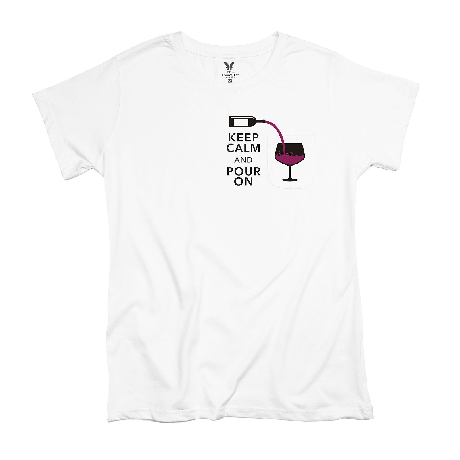 Keep Calm and Pour On Ladies Pocket T-Shirt LPT311314X