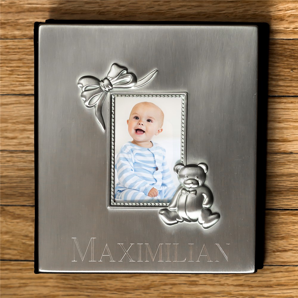 Engraved Silver Baby Photo Album | Personalized Baby Photo Album