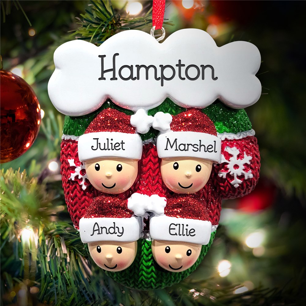 Personalized Mitten Family Ornament | Personalized Family Christmas Ornaments