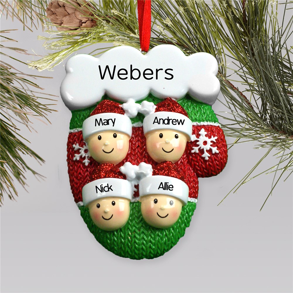 Personalized Mitten Family Ornament | Personalized Family Christmas Ornaments