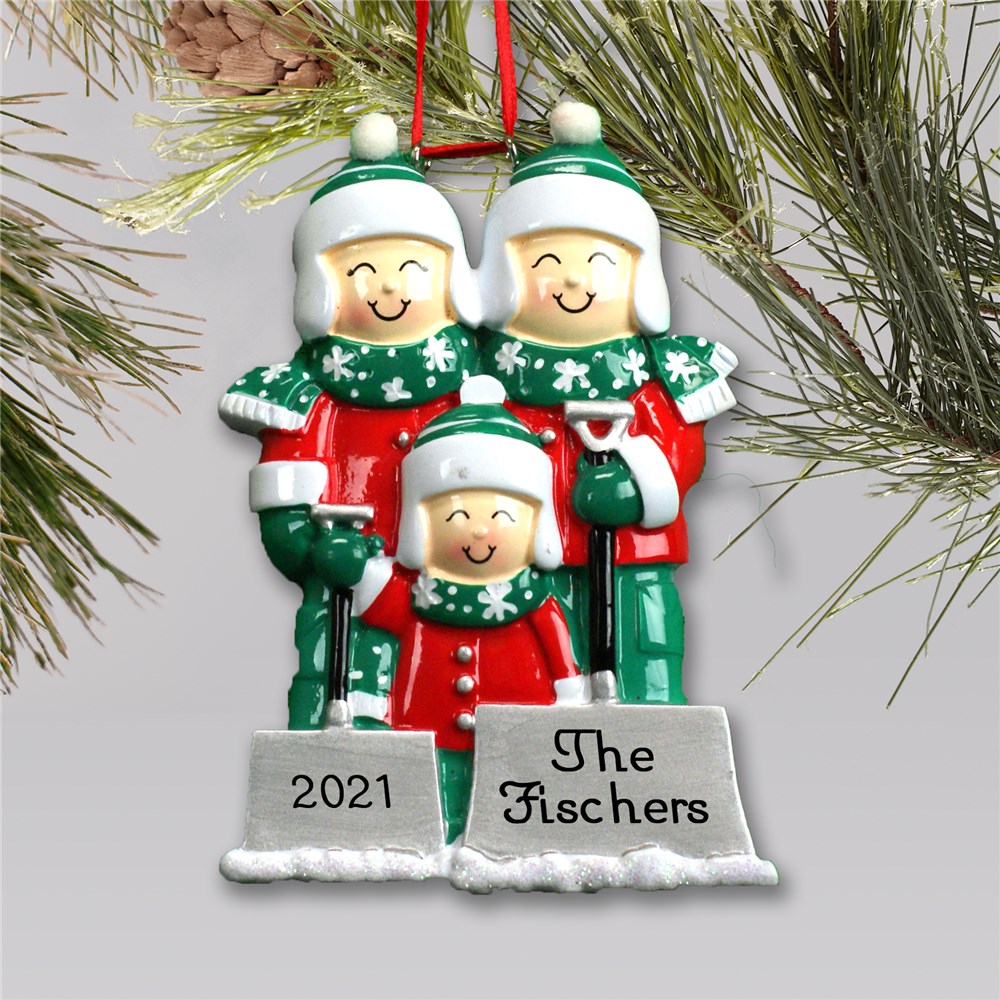 Personalized Snow Shovel Family Ornament | Personalized Family Christmas Ornaments